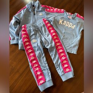 Kappa Kids Light Blue & Pink Logo Track Suit with matching shirt